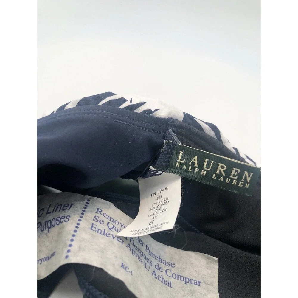 Lauren by Ralph Lauren Women Hipster Bikini Swimsuit Bottom Navy White 6 NWT $55